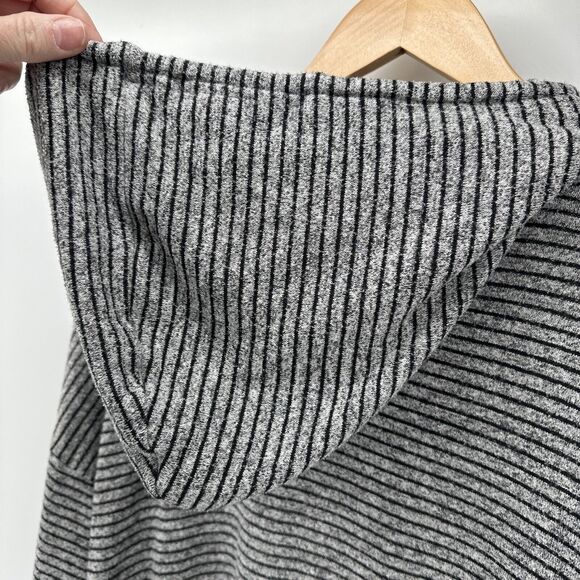Lucky Brand Hoodie Mens Large Gray Black Striped Pullover Cloud Jersey - Picture 7 of 8